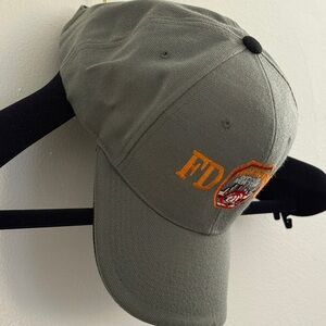FDNY Gray Cap with Yellow/Orange Embroidery
